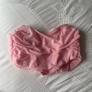 Pink Strapless Ruched corset  Top